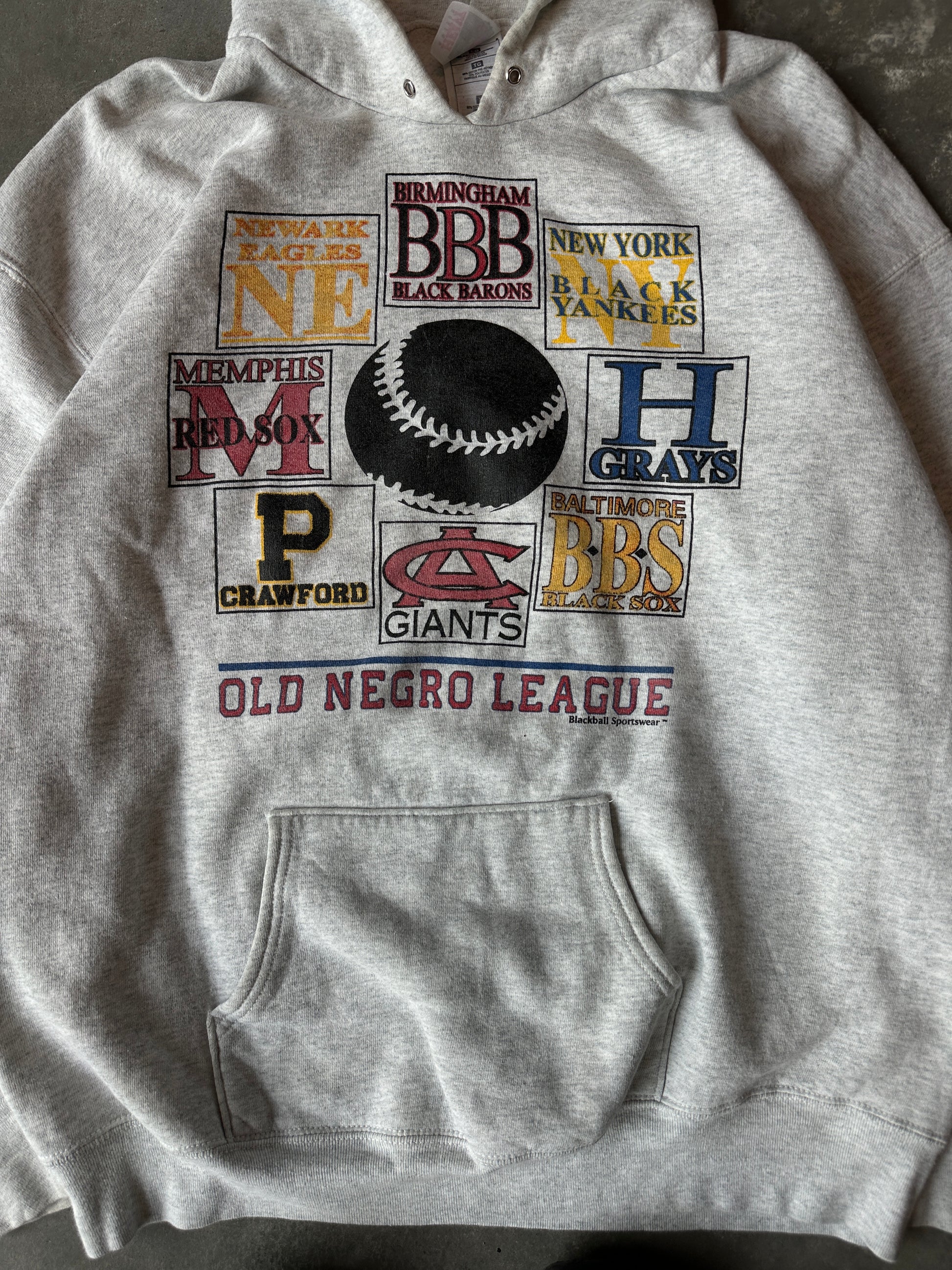 90’s Negro League Baseball “Old Negro League” Teams Vintage Hoodie Sweatshirt (XL)
