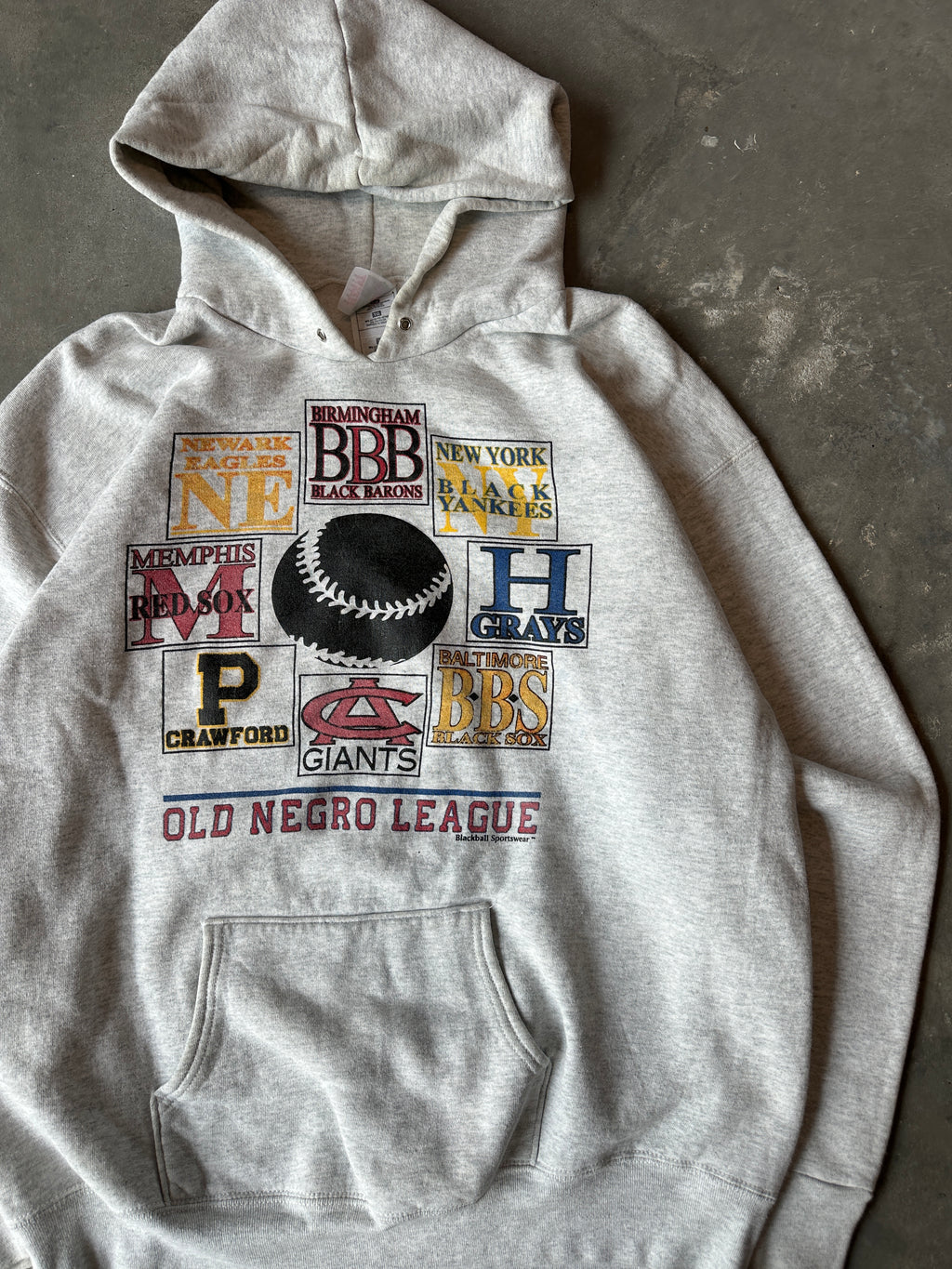 90’s Negro League Baseball “Old Negro League” Teams Vintage Hoodie Sweatshirt (XL)
