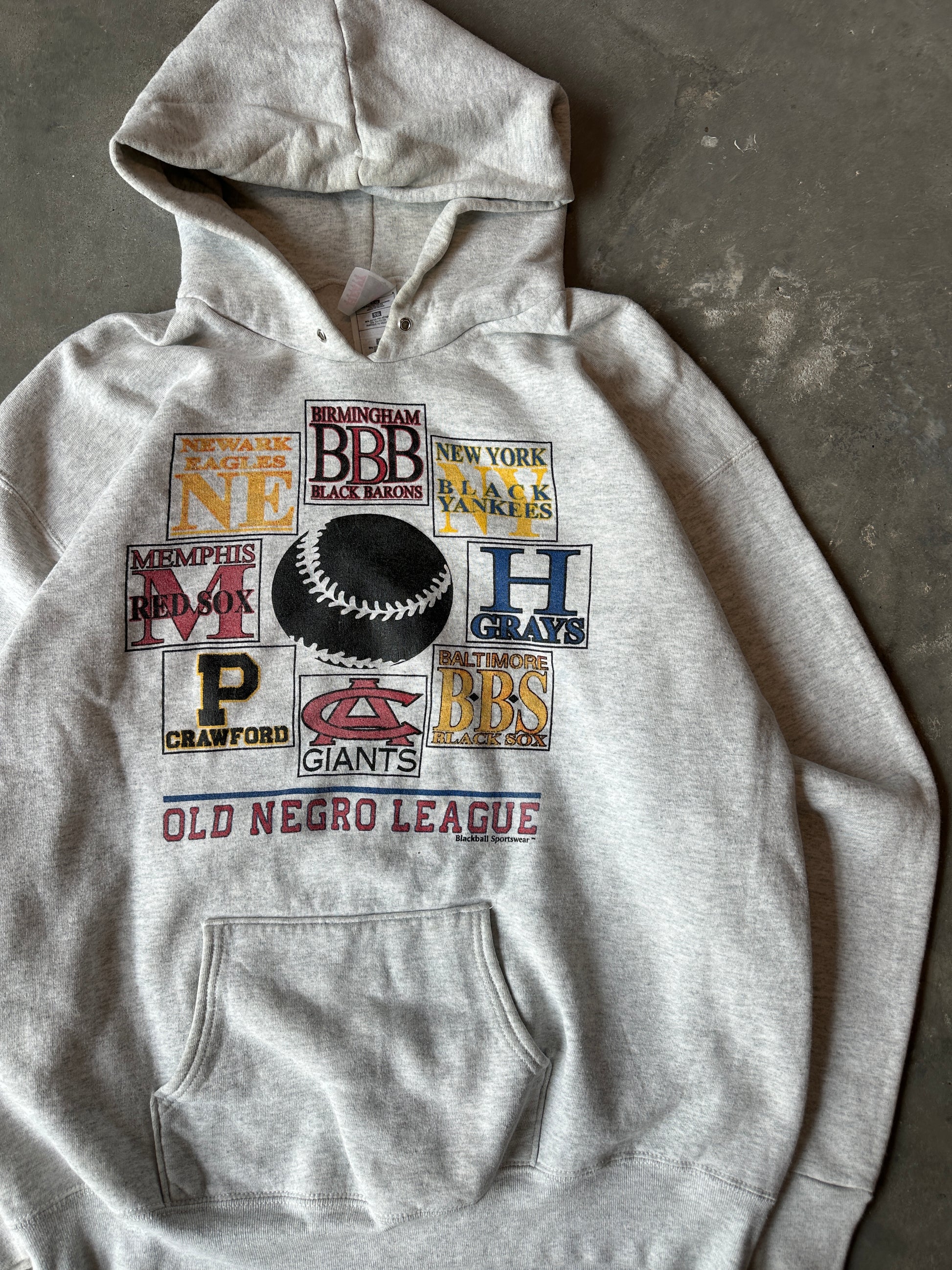 90’s Negro League Baseball “Old Negro League” Teams Vintage Hoodie Sweatshirt (XL)