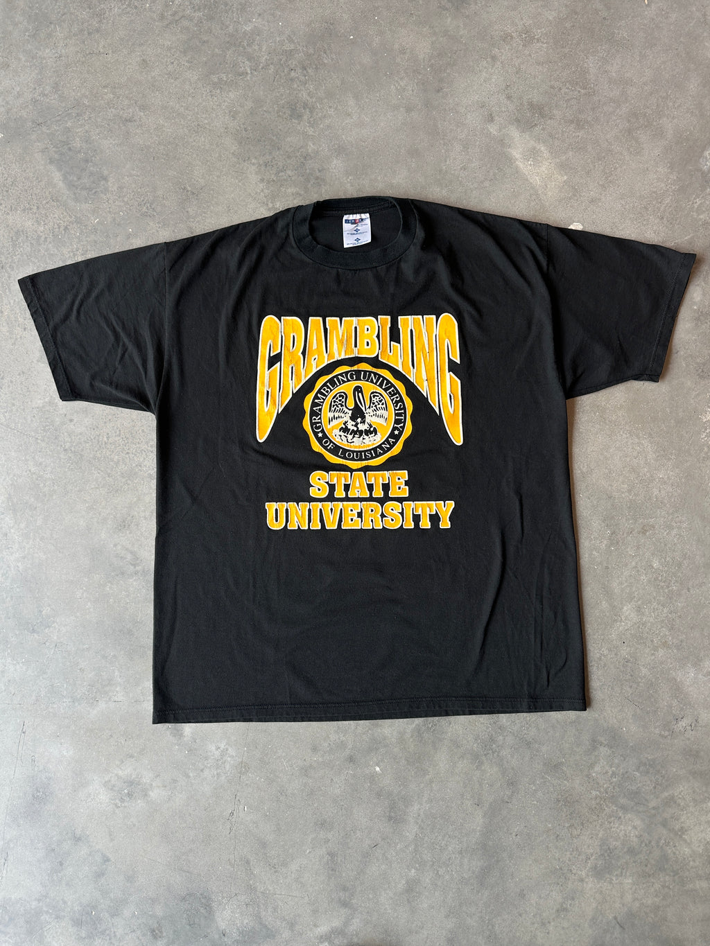 90’s Grambling State University GSU Tigers University Seal Vintage Spellout Tee (XL)