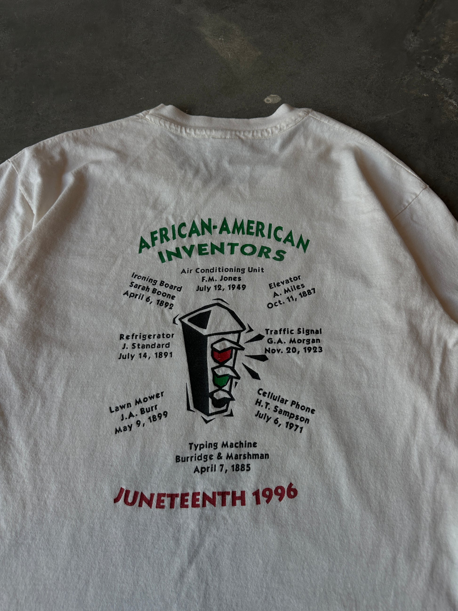 1996 Tuskegee Airman “Fought for Freedom” African American Inventors Juneteenth Celebration Test Print Vintage Tee (Large)