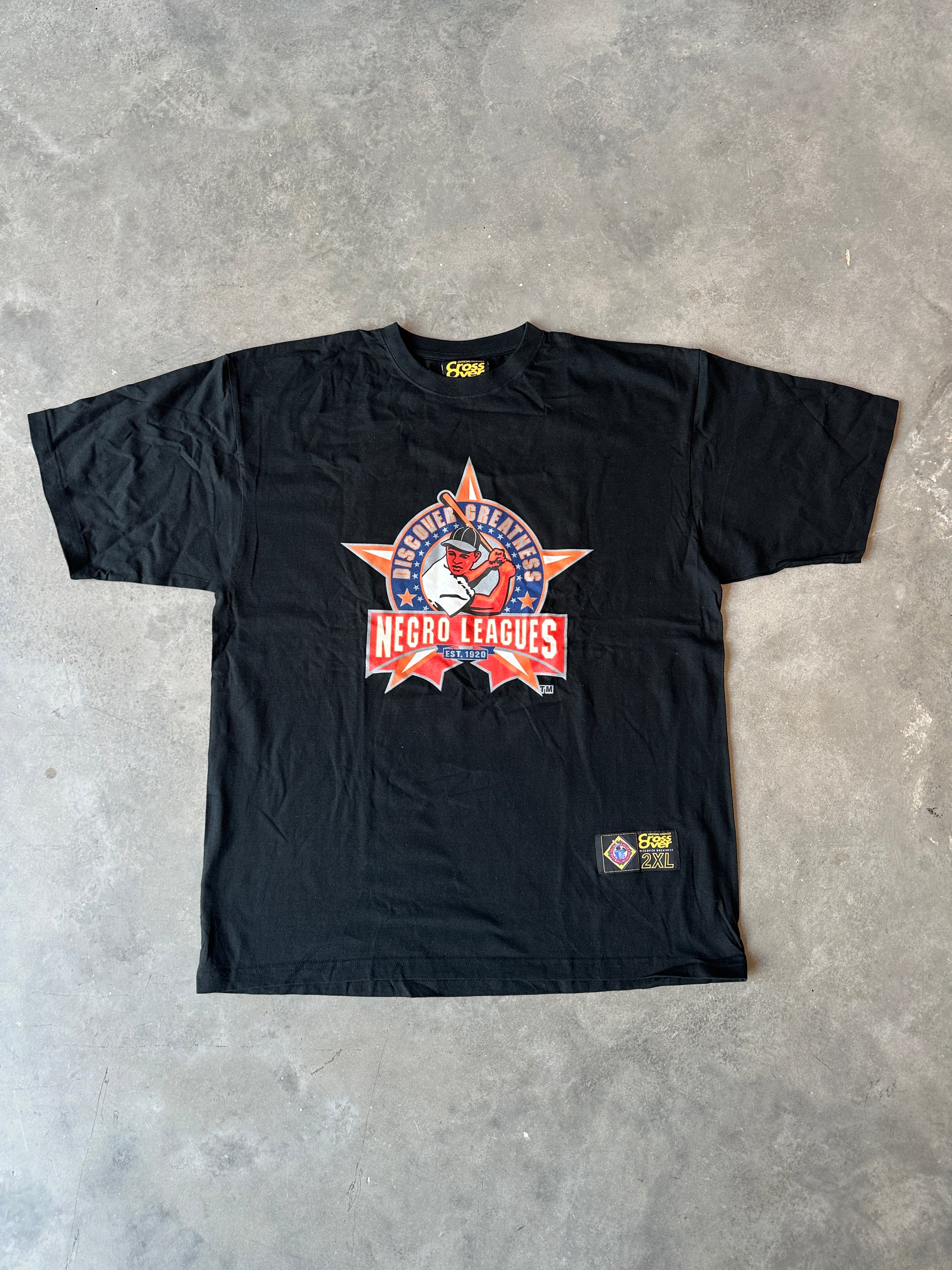 00’s Negro Leagues “Discover Greatness” Negro League Teams Black Vintage Tee Brand New-Deadstock (XXL)