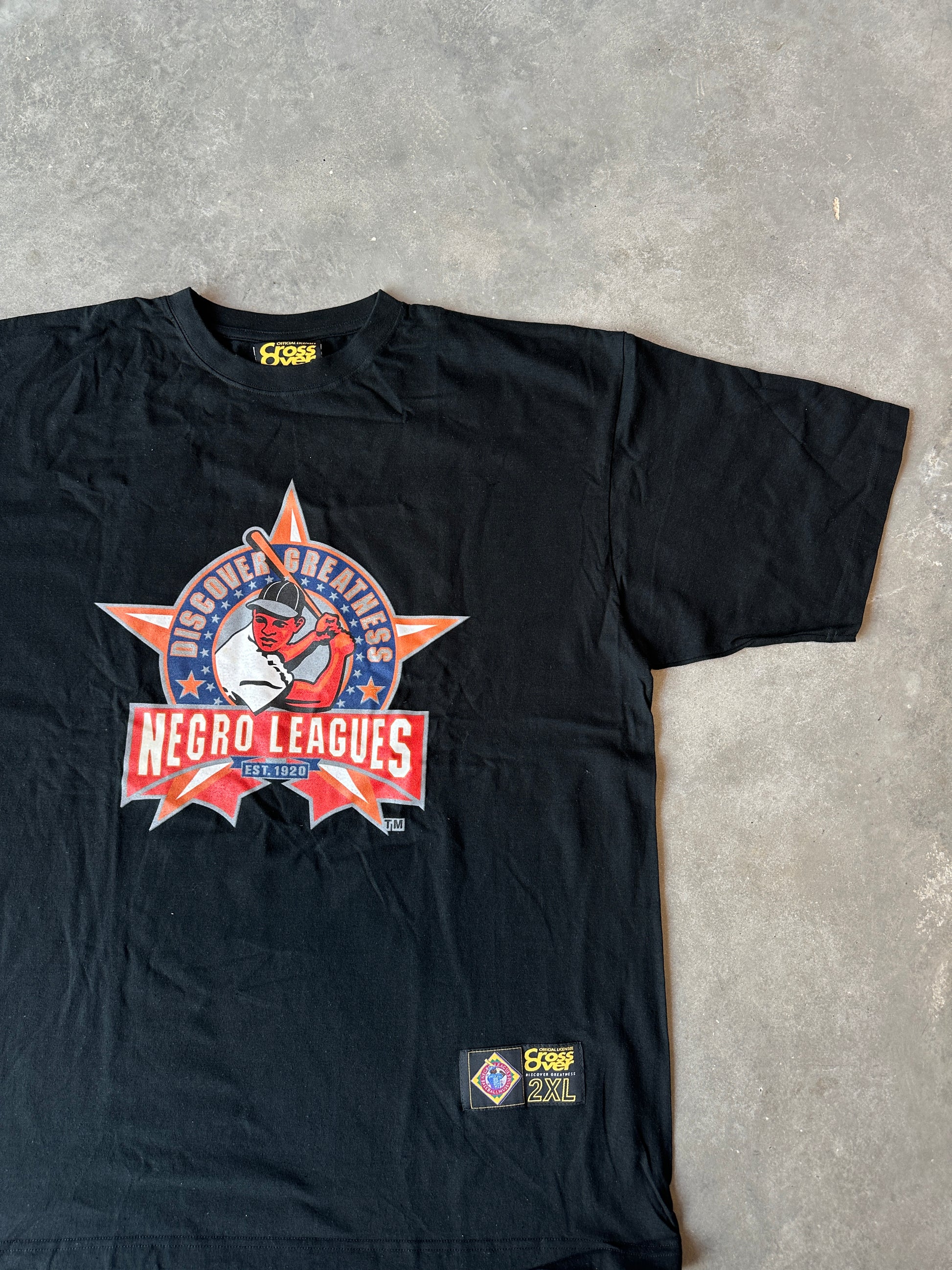 00’s Negro Leagues “Discover Greatness” Negro League Teams Black Vintage Tee Brand New-Deadstock (XXL)