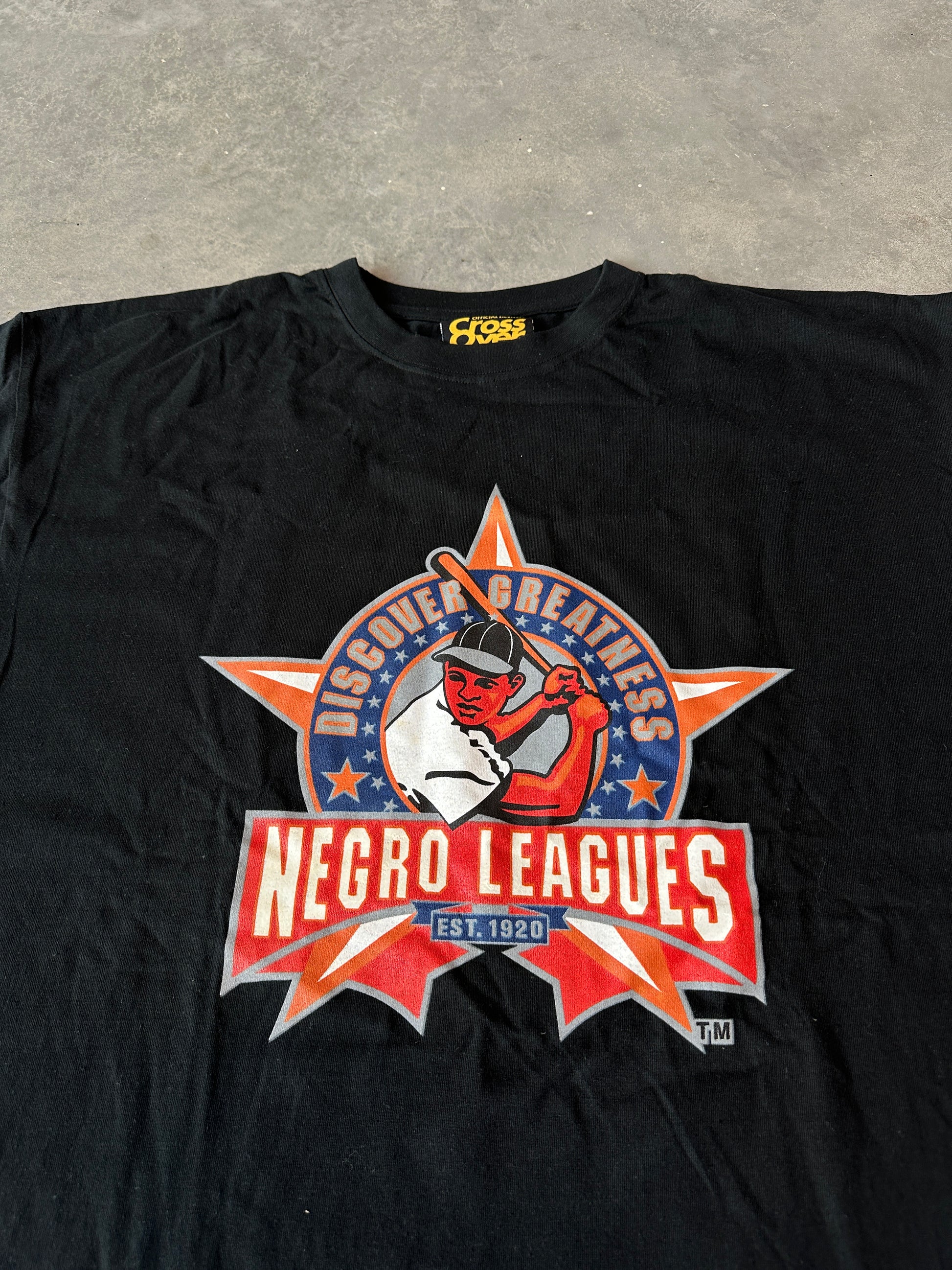 00’s Negro Leagues “Discover Greatness” Negro League Teams Black Vintage Tee Brand New-Deadstock (XXL)