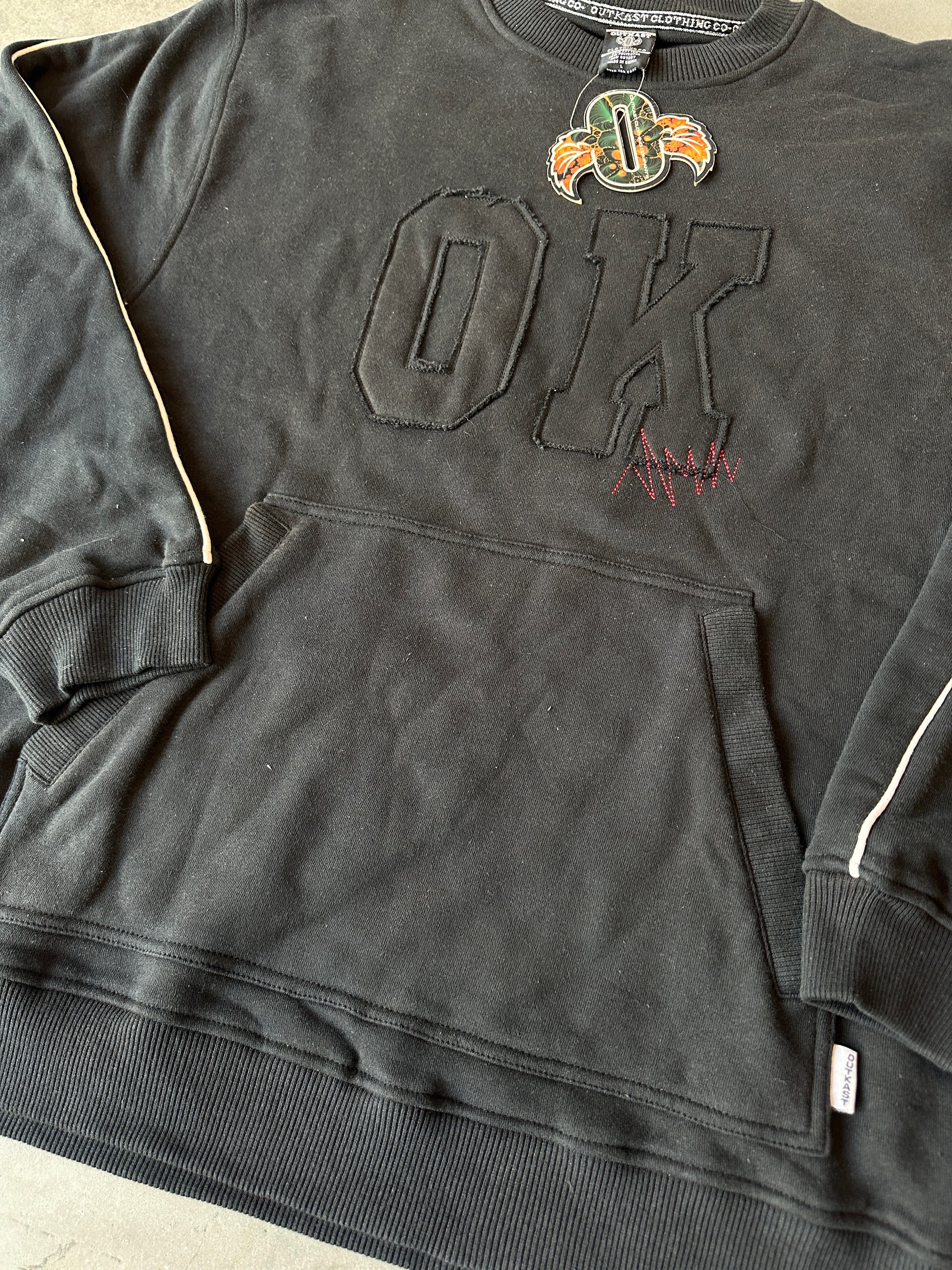 00’s OutKast Clothing Company Pocketed Vintage Oversized Hip Hop Heavyweight Crewneck Sweatshirt Brand New-Deadstock (XL)