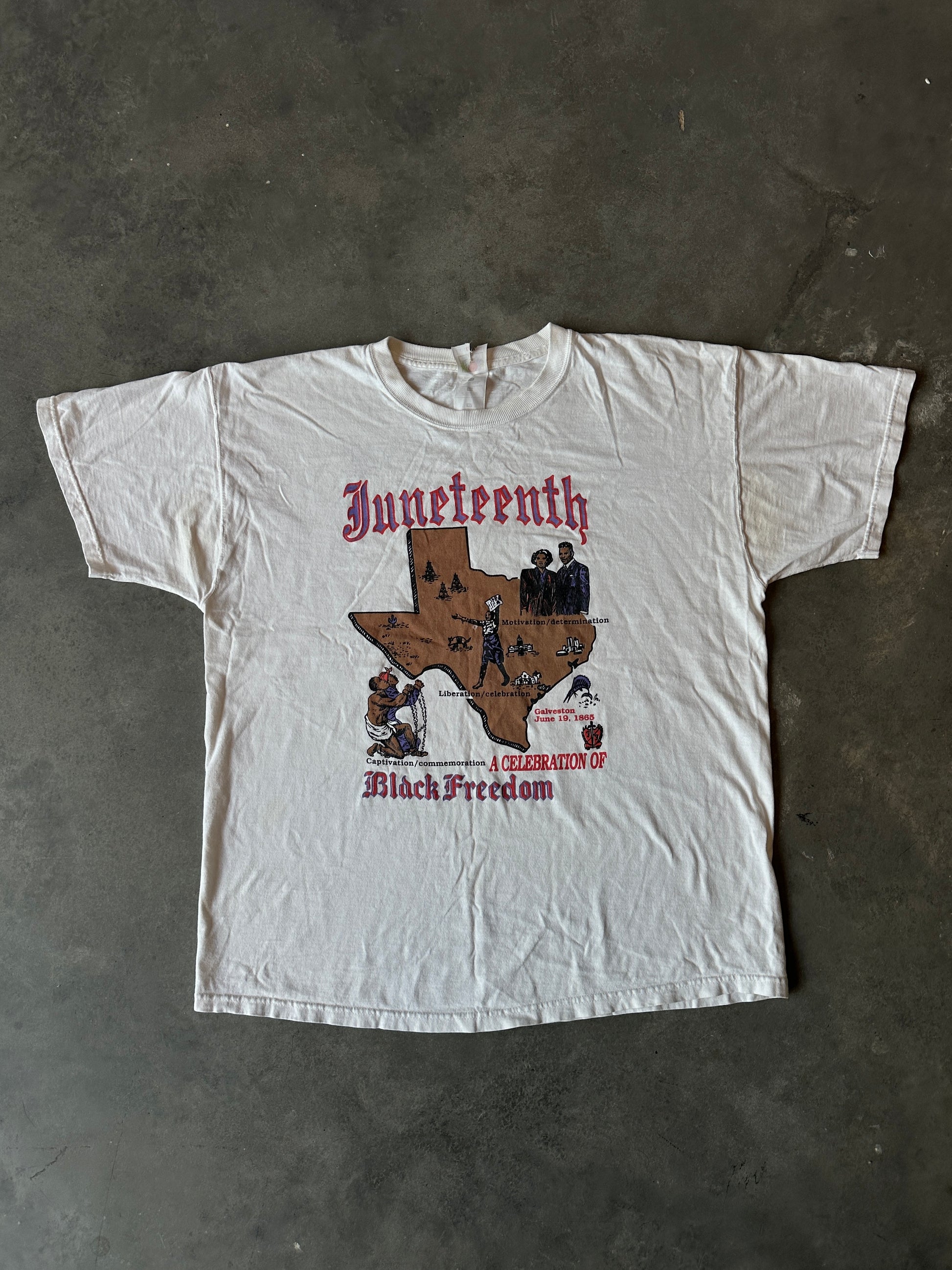 90’s Juneteenth “A Celebration of Black Freedom’” Black History Illustration Vintage Tee (Large)