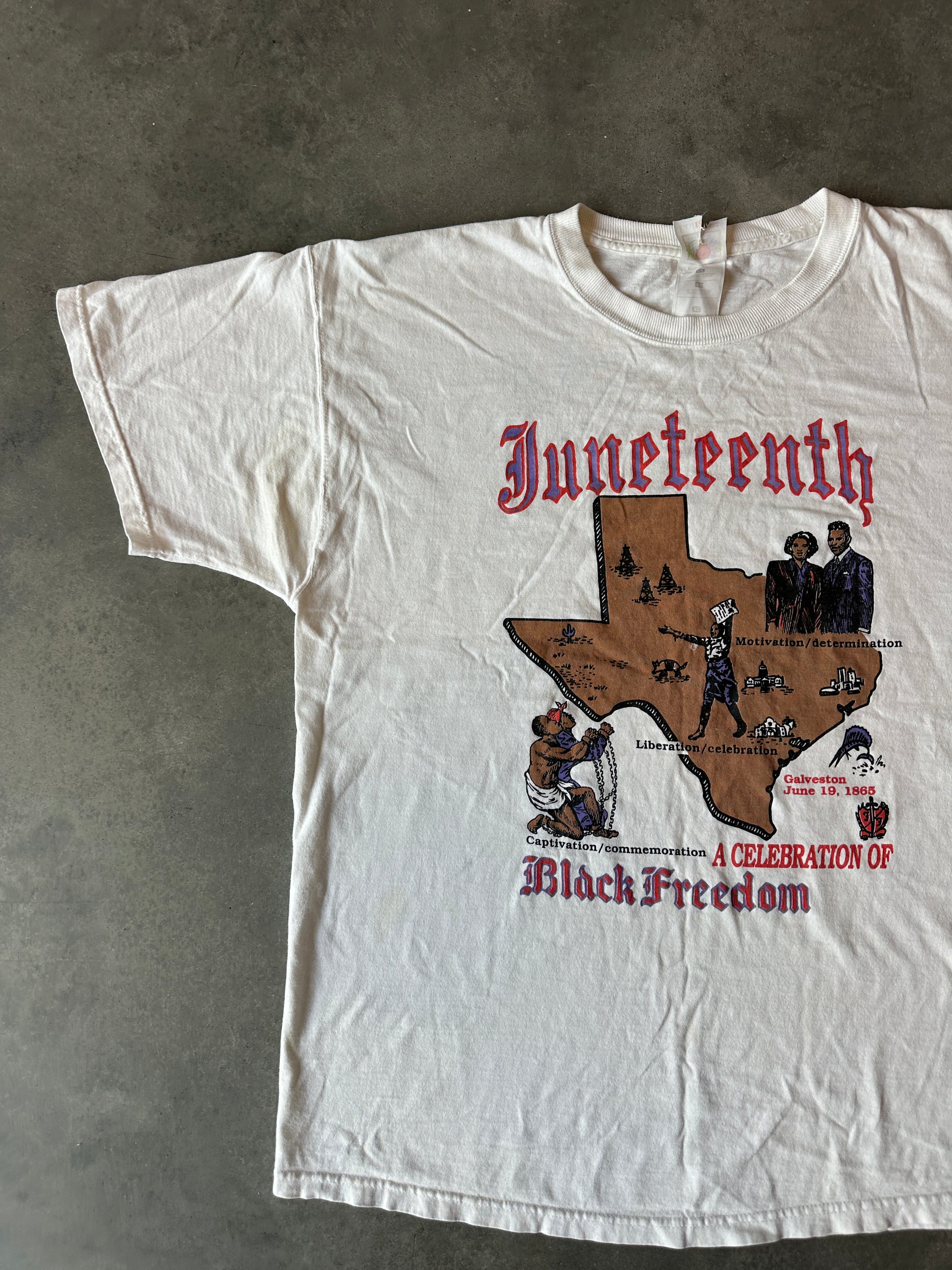90’s Juneteenth “A Celebration of Black Freedom’” Black History Illustration Vintage Tee (Large)