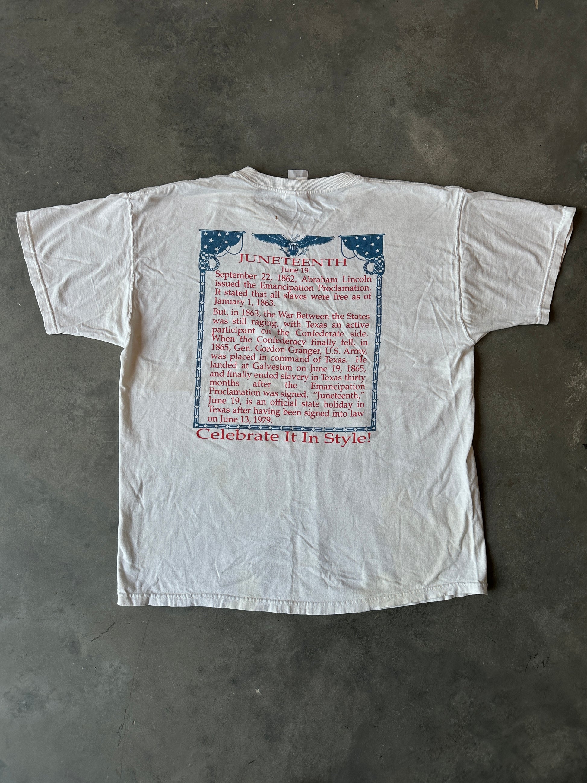 90’s Juneteenth “A Celebration of Black Freedom’” Black History Illustration Vintage Tee (Large)