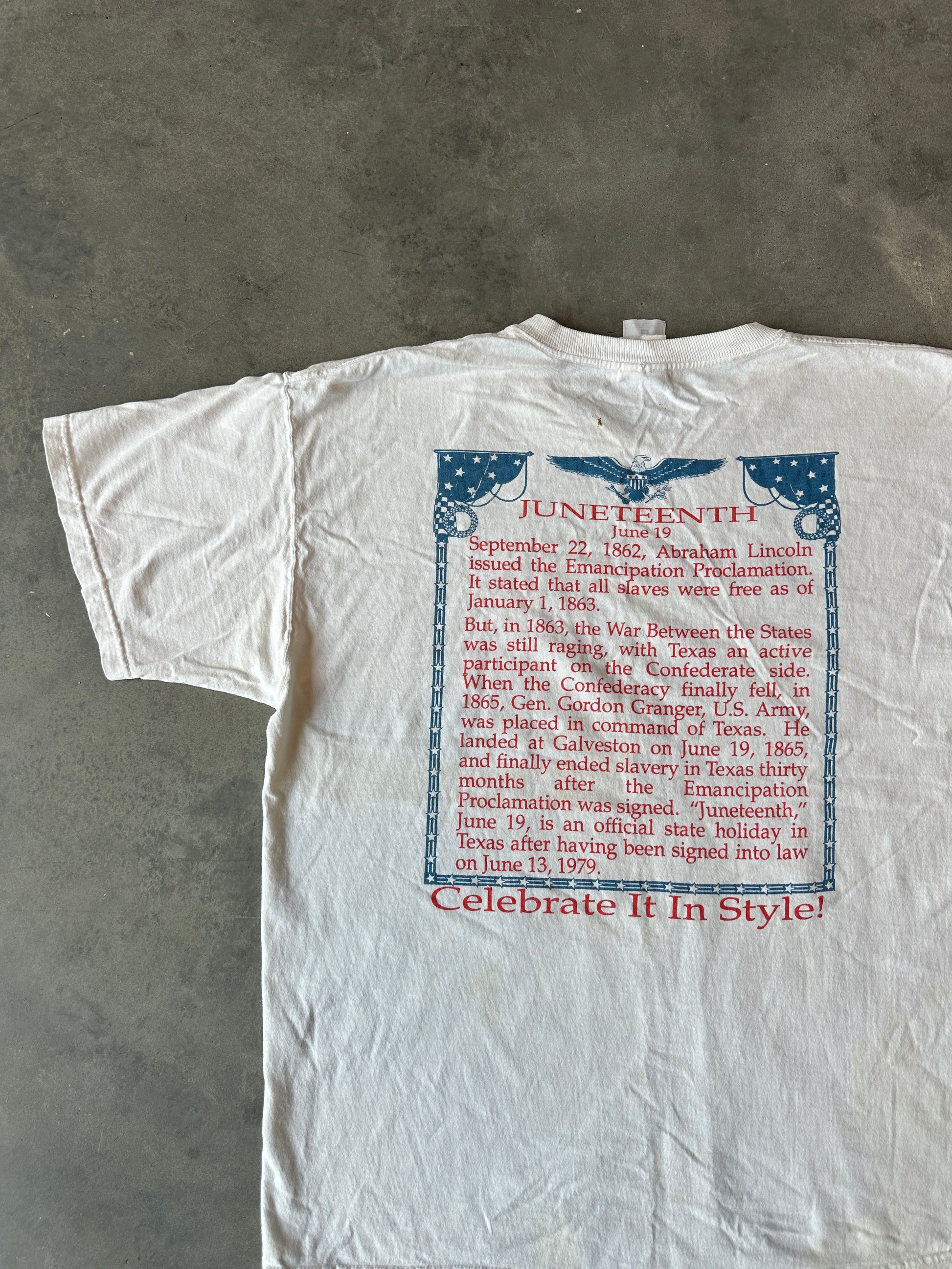 90’s Juneteenth “A Celebration of Black Freedom’” Black History Illustration Vintage Tee (Large)