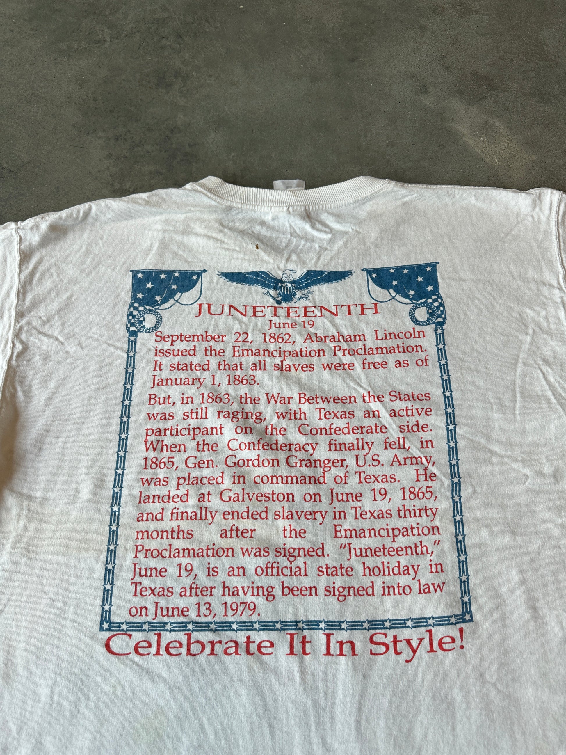 90’s Juneteenth “A Celebration of Black Freedom’” Black History Illustration Vintage Tee (Large)