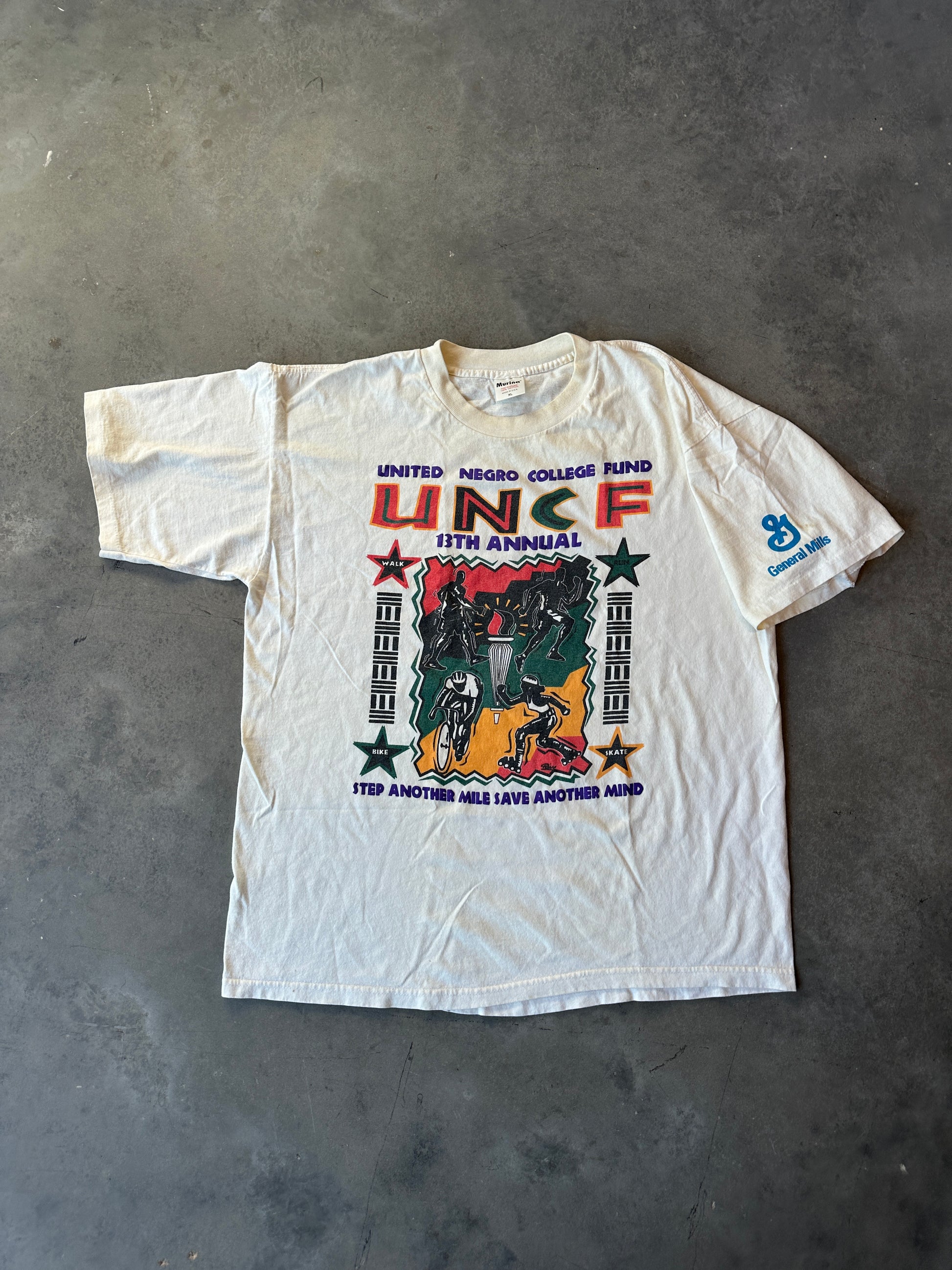 90’s United Negro College Fund UNCF “Step Another Mile Save Another Mind” HBCU Sponsored Charity Vintage Tee (XL)