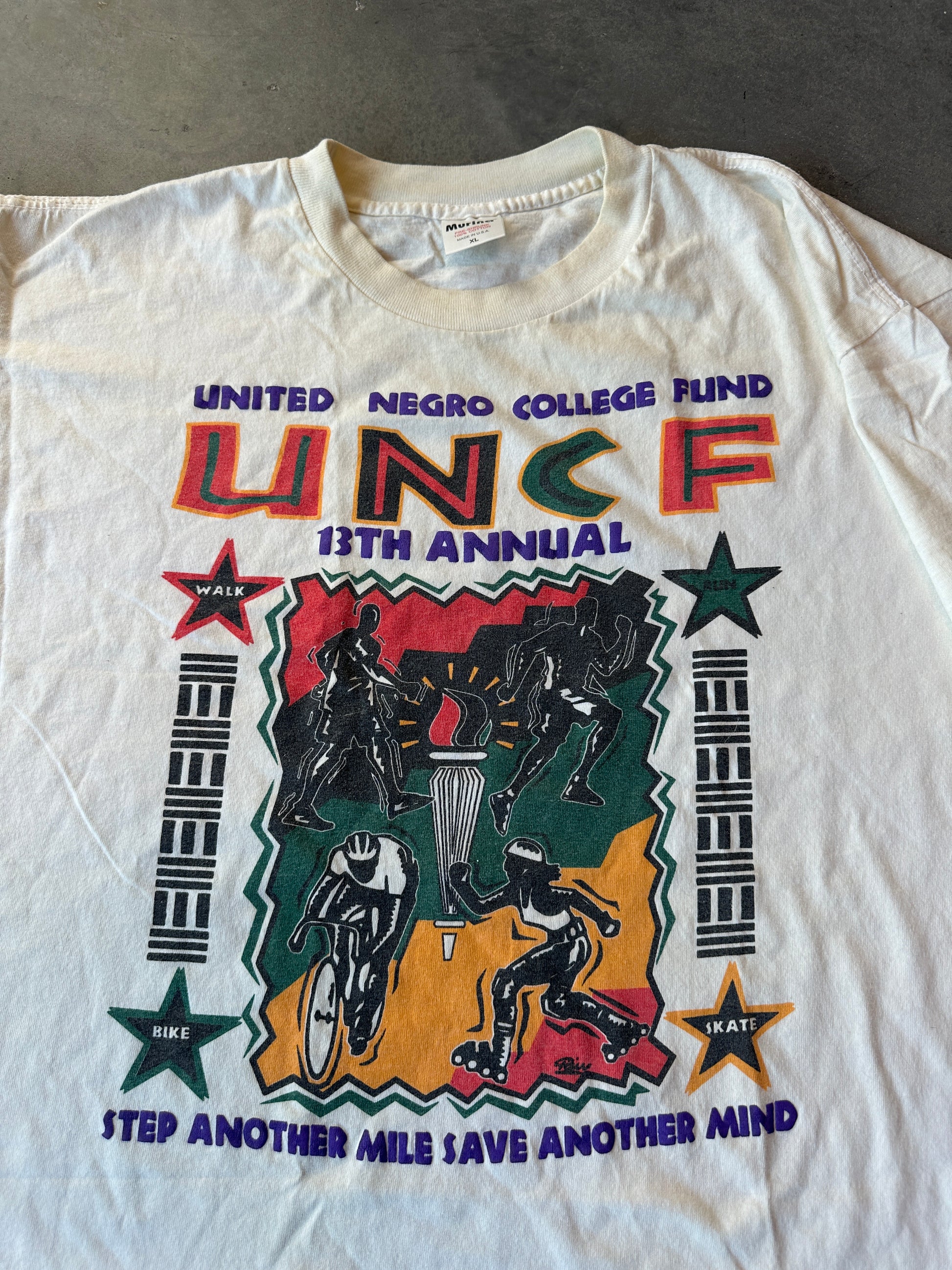 90’s United Negro College Fund UNCF “Step Another Mile Save Another Mind” HBCU Sponsored Charity Vintage Tee (XL)