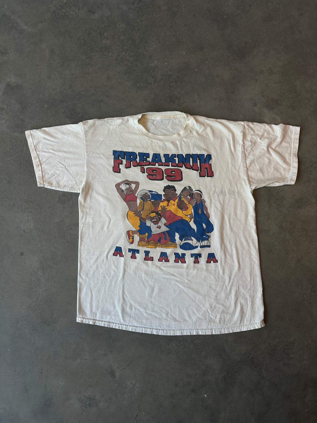 1999 Freaknik Atlanta Georgia Cartoon Caricature “Get Your Boogie On!” RARE Vintage Tee (XL)
