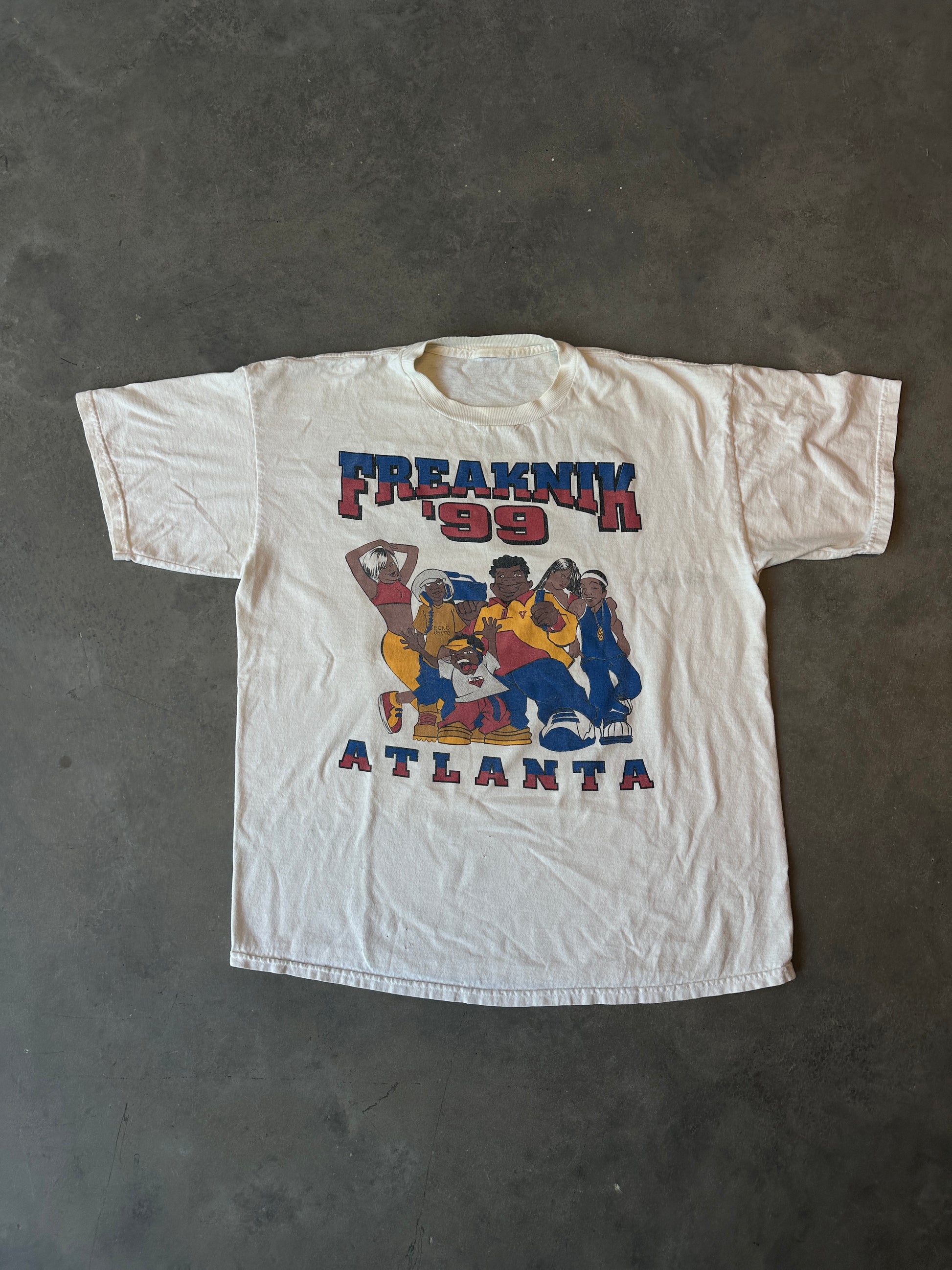 1999 Freaknik Atlanta Georgia Cartoon Caricature “Get Your Boogie On!” RARE Vintage Tee (XL)