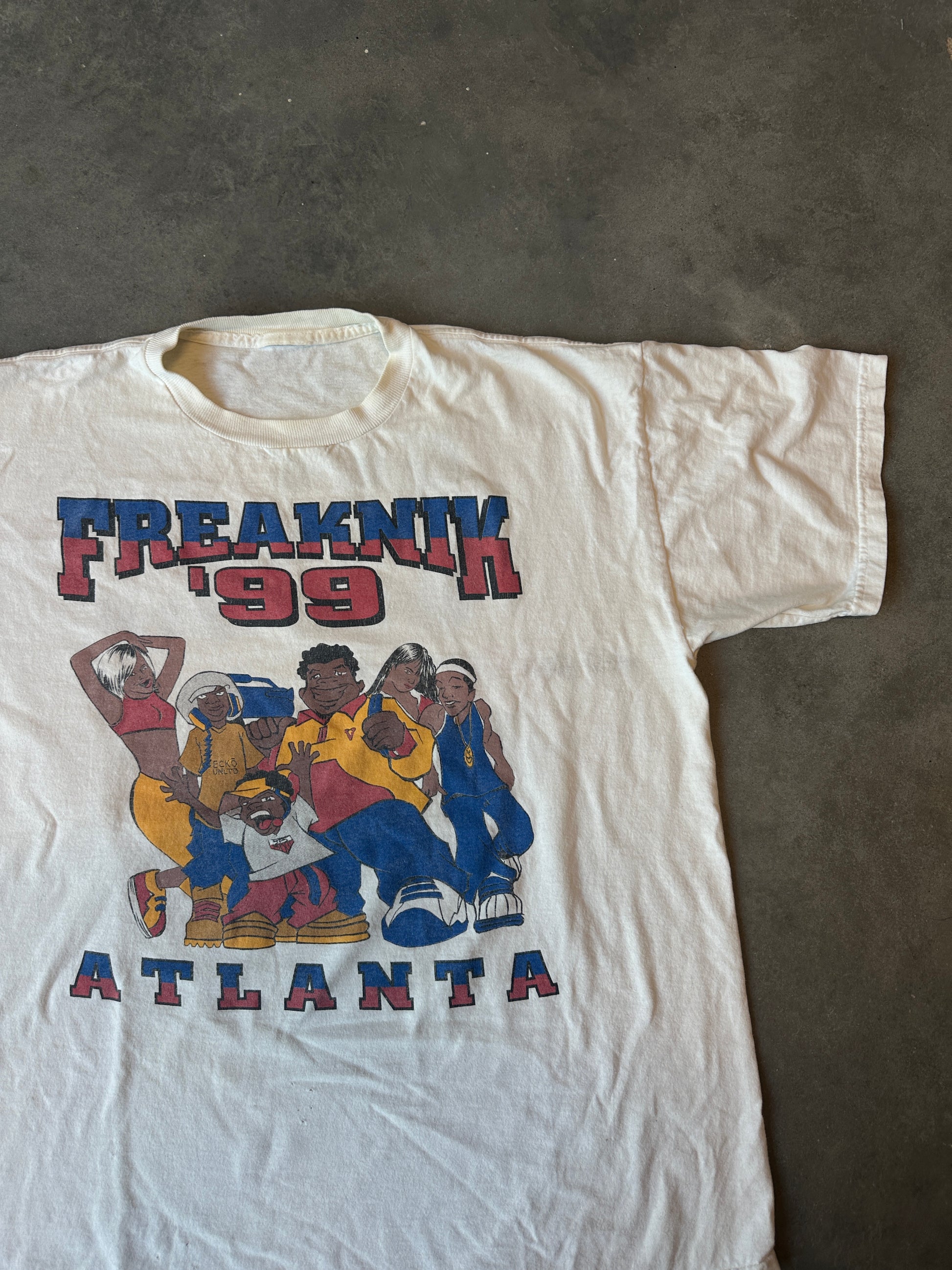 1999 Freaknik Atlanta Georgia Cartoon Caricature “Get Your Boogie On!” RARE Vintage Tee (XL)