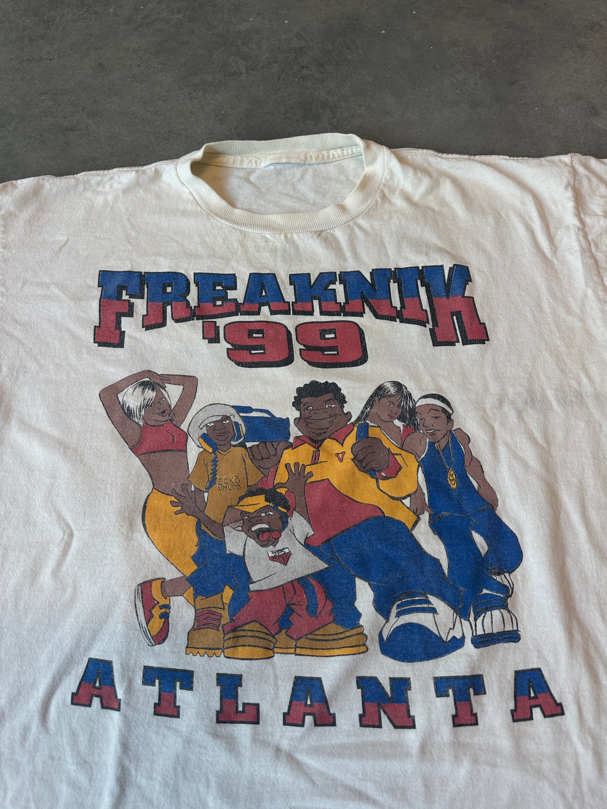 1999 Freaknik Atlanta Georgia Cartoon Caricature “Get Your Boogie On!” RARE Vintage Tee (XL)