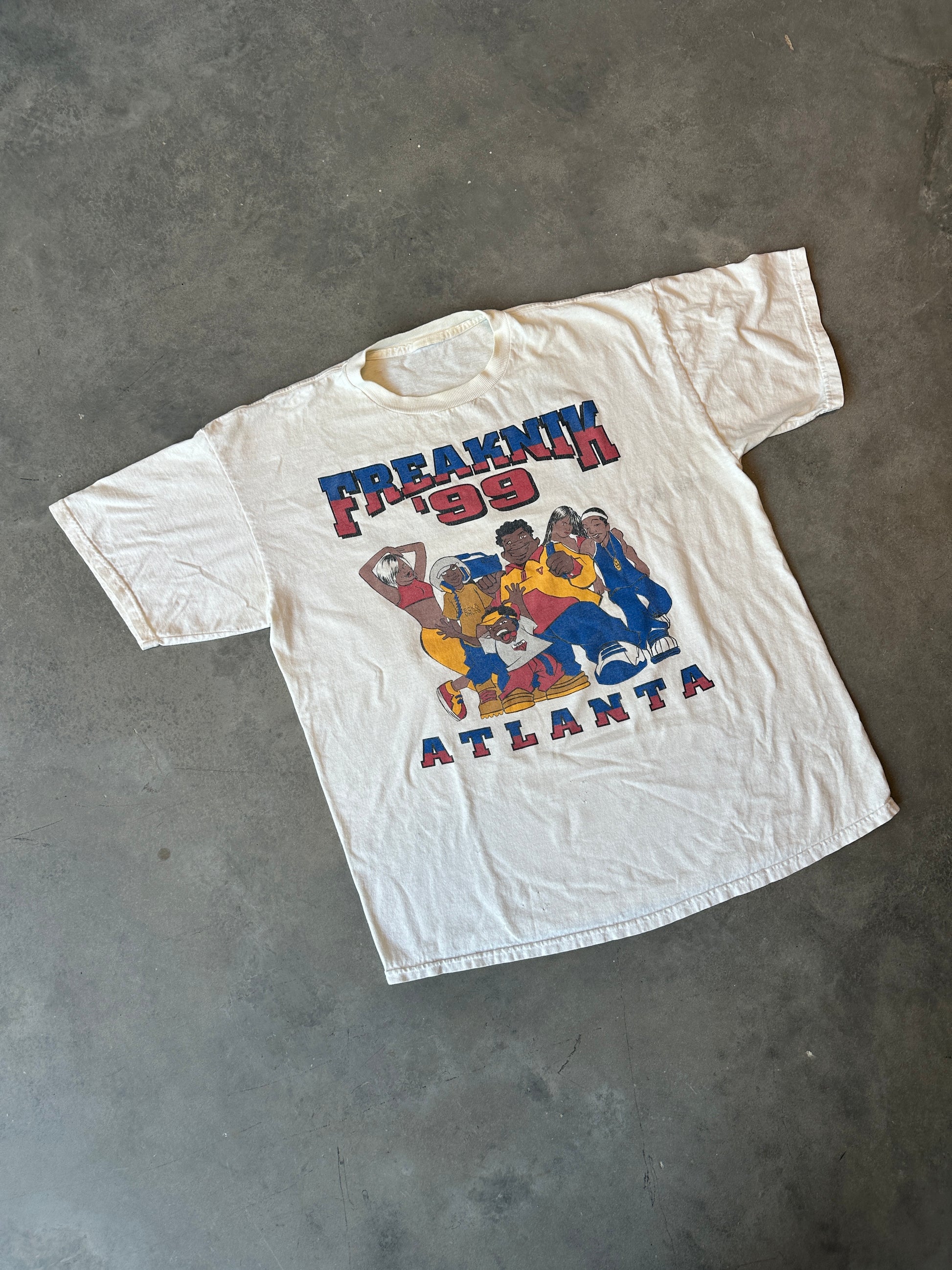 1999 Freaknik Atlanta Georgia Cartoon Caricature “Get Your Boogie On!” RARE Vintage Tee (XL)
