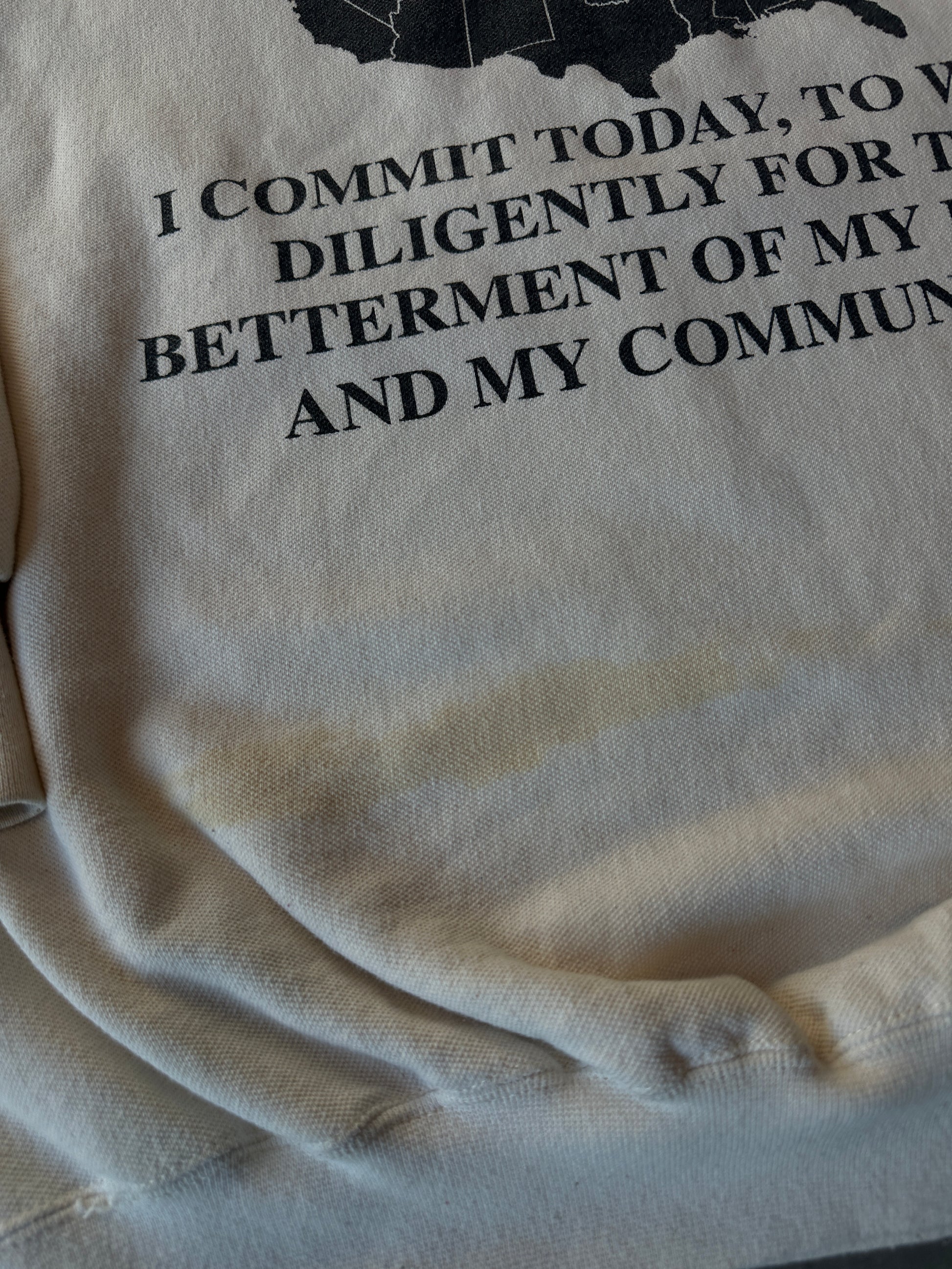 1997 Million Woman March “My Heart and Soul Supports The Million Woman March” Vintage Beige Heavyweight Crewneck Sweatshirt (XL)