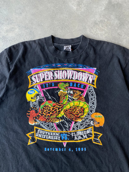 1995 HBCU Super Showdown Florida A&M FAMU vs. Southern University Vintage Cartoon Tee (XL)