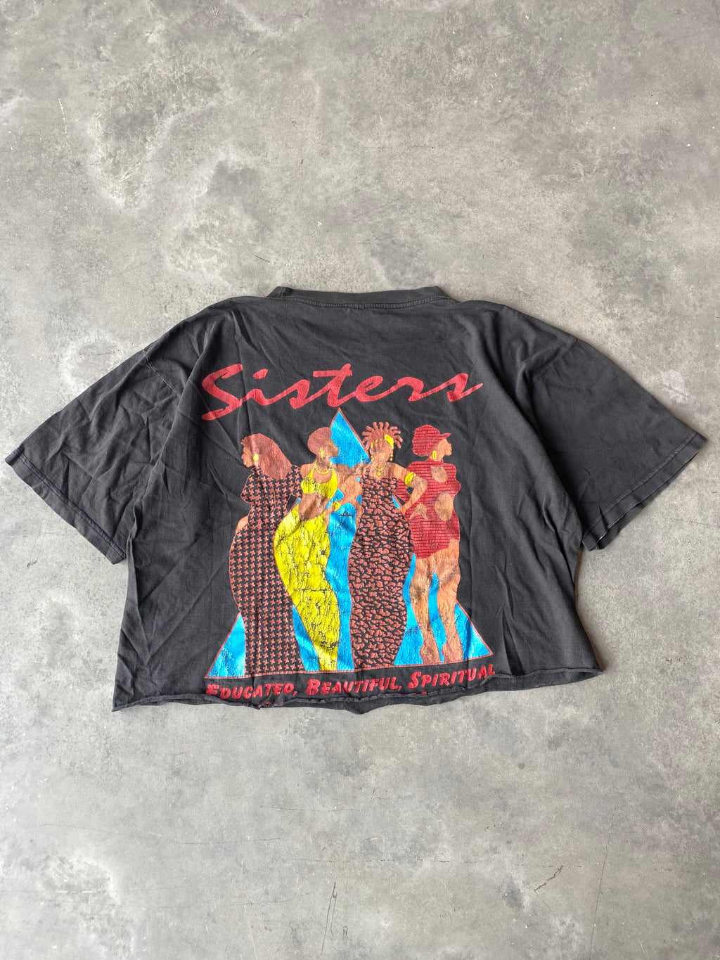 1997 Million Woman March Sisters Cropped Vintage Rap Tee (Boxy Medium)