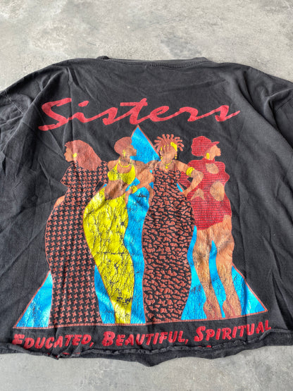 1997 Million Woman March Sisters Cropped Vintage Rap Tee (Boxy Medium)