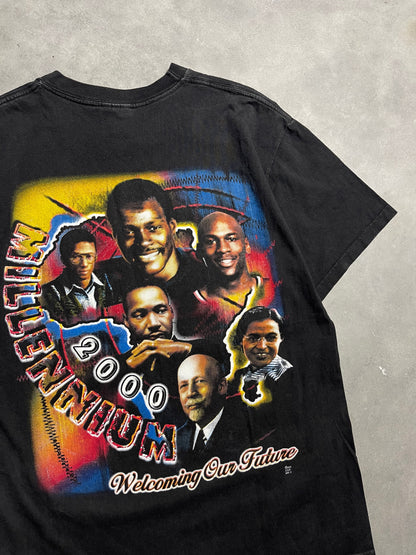 2000 Welcoming our Future Black History Figures MLK Bob Marley Rosa Parks & More Millennium Vintage Tee (Large)