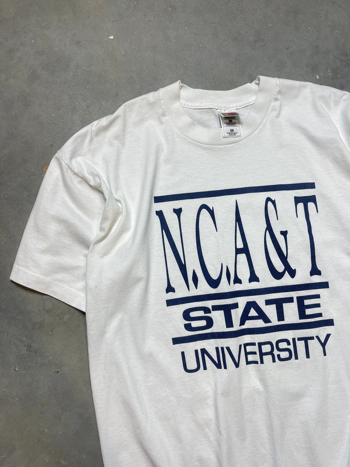 90’s North Carolina A&T NCAT Aggies Spellout Logo Vintage HBCU Tee (XL)