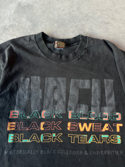 90’s AACA Black Blood, Sweat & Tears African American College Alliance HBCU Rare Faded Vintage Tee (Large)