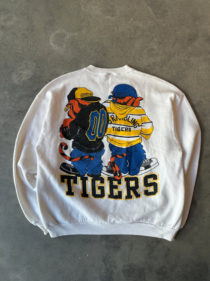 90’s Grambling State University Mascot Hip Hop Double-Sided GSU Vintage HBCU Crewneck Sweatshirt (Large)