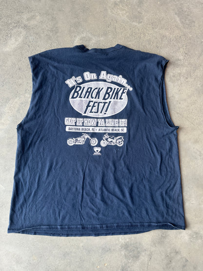 00’s Black Bike Fest Navy Vintage Cutoff Tee (XXL)