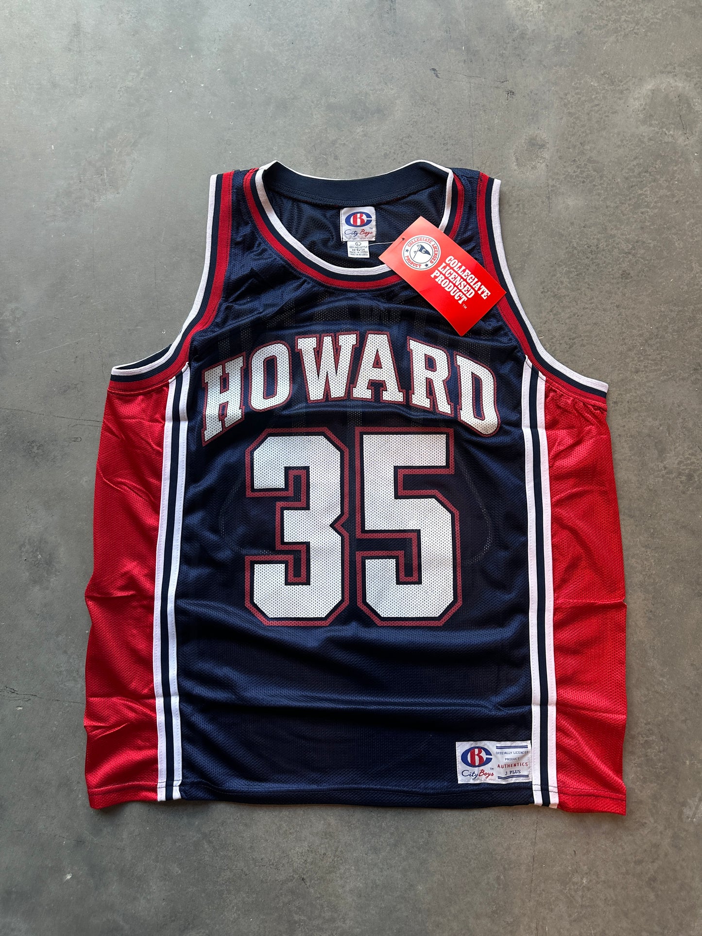 90's Howard University Bison Vintage HBCU College Basketball Jersey (Brand New-Large)