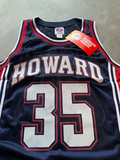 90's Howard University Bison Vintage HBCU College Basketball Jersey (Brand New-Large)