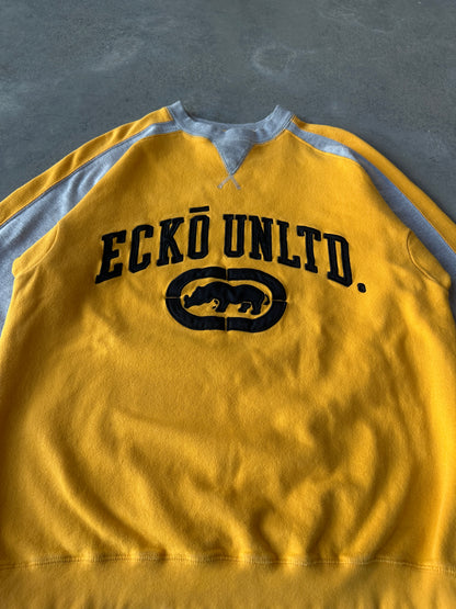 00’s Ecko Unlimited Spellout Y2KHeavyweight Vintage Crewneck Sweatshirt (Medium)