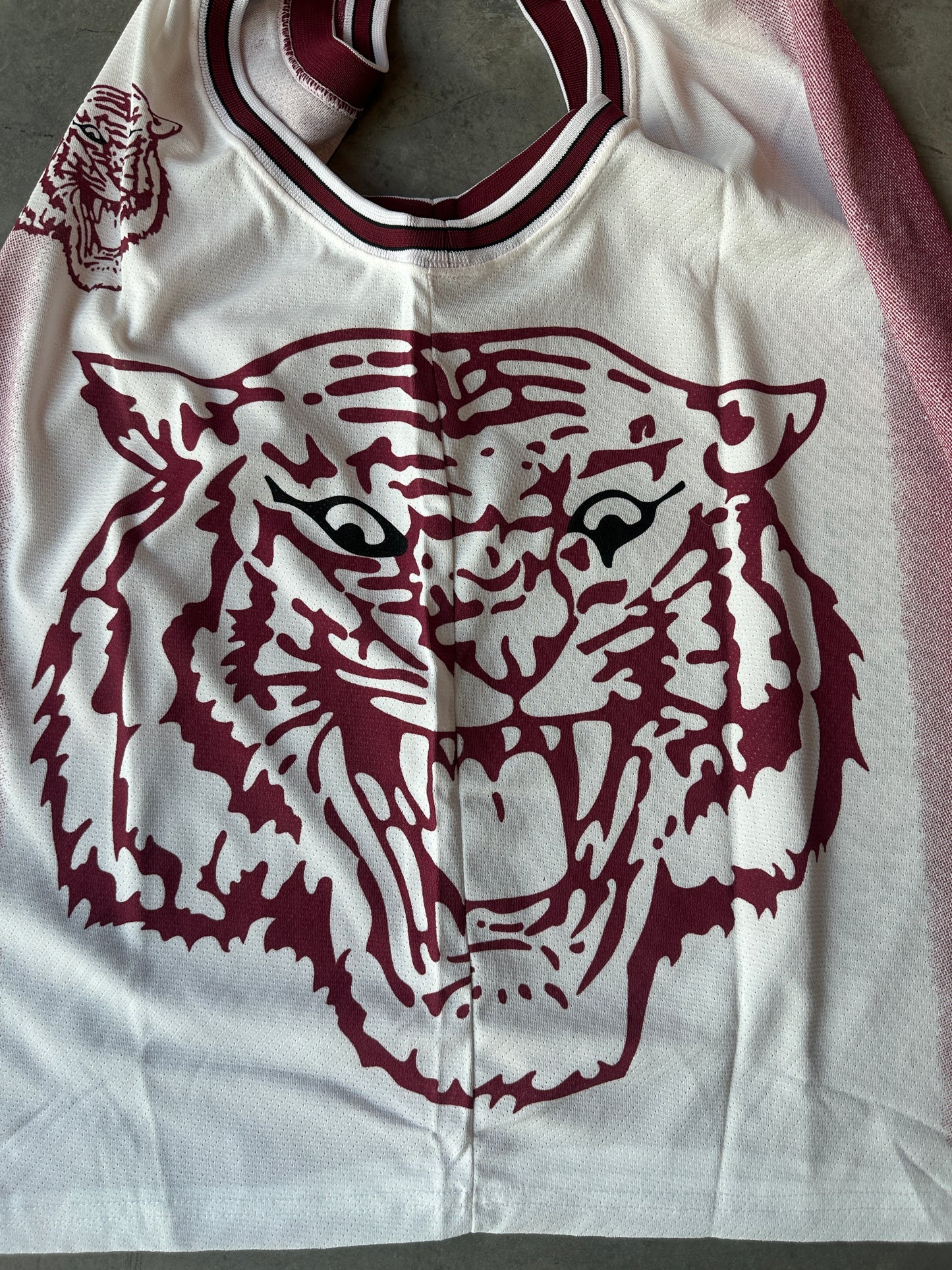 90's Morehouse College Maroon Tigers Realistic Tiger Vintage HBCU Basketball Jersey (Brand New-XXL)