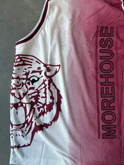 90's Morehouse College Maroon Tigers Realistic Tiger Vintage HBCU Basketball Jersey (Brand New-XXL)