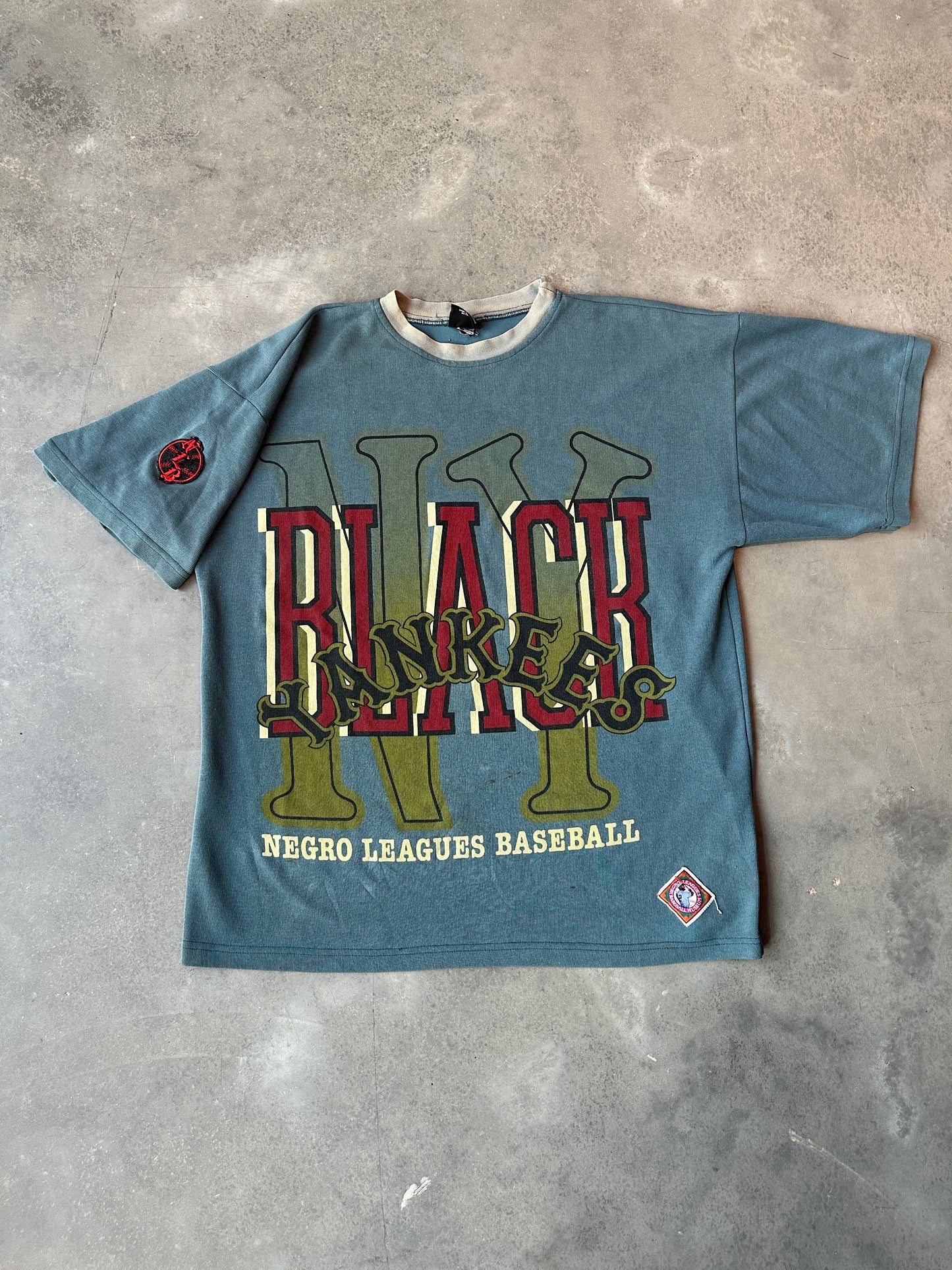 90’s New York Black Yankees Teal Negro League Baseball Heavyweight Vintage Tee (XXL)