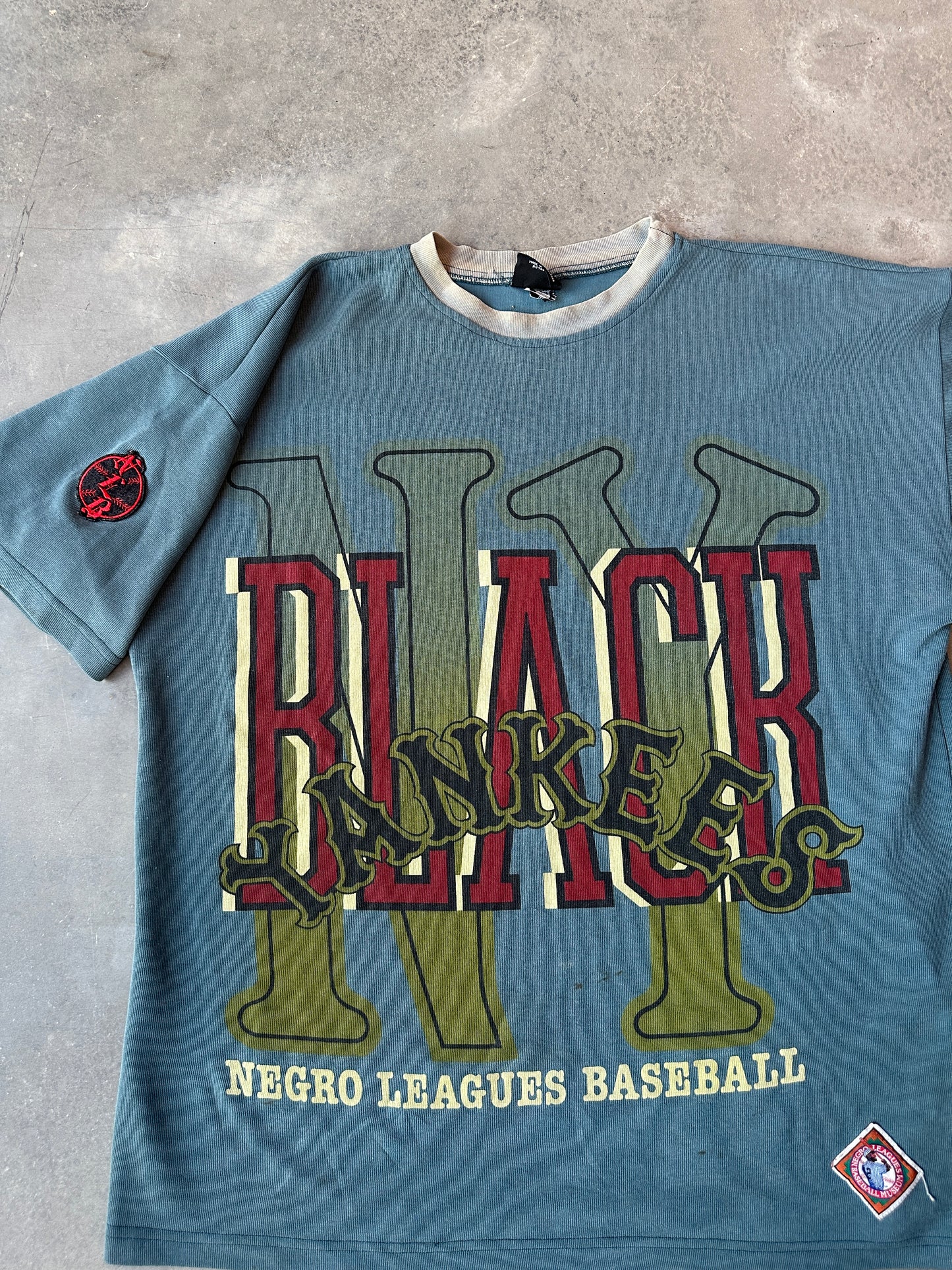 90’s New York Black Yankees Teal Negro League Baseball Heavyweight Vintage Tee (XXL)