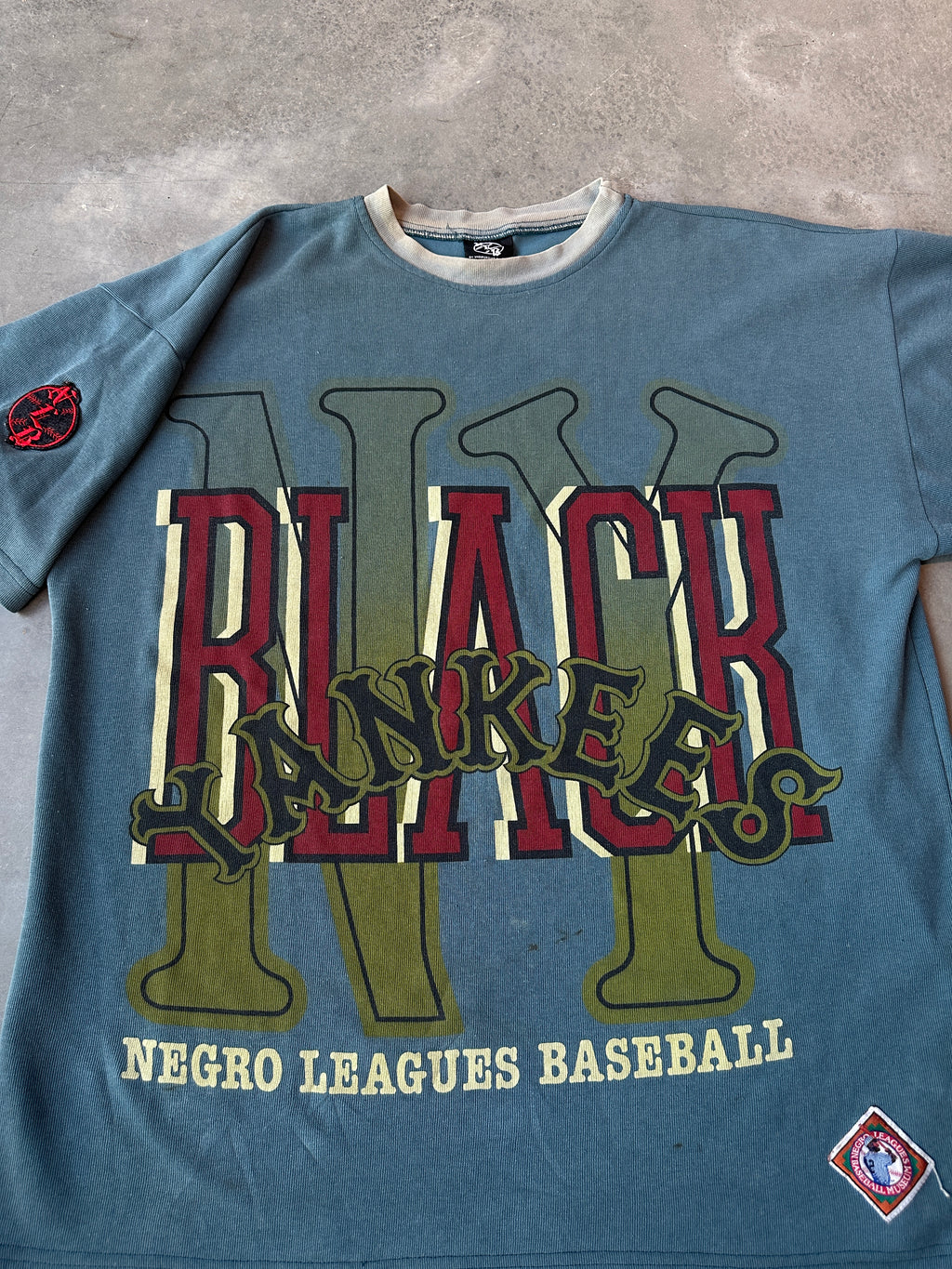 90’s New York Black Yankees Teal Negro League Baseball Heavyweight Vintage Tee (XXL)