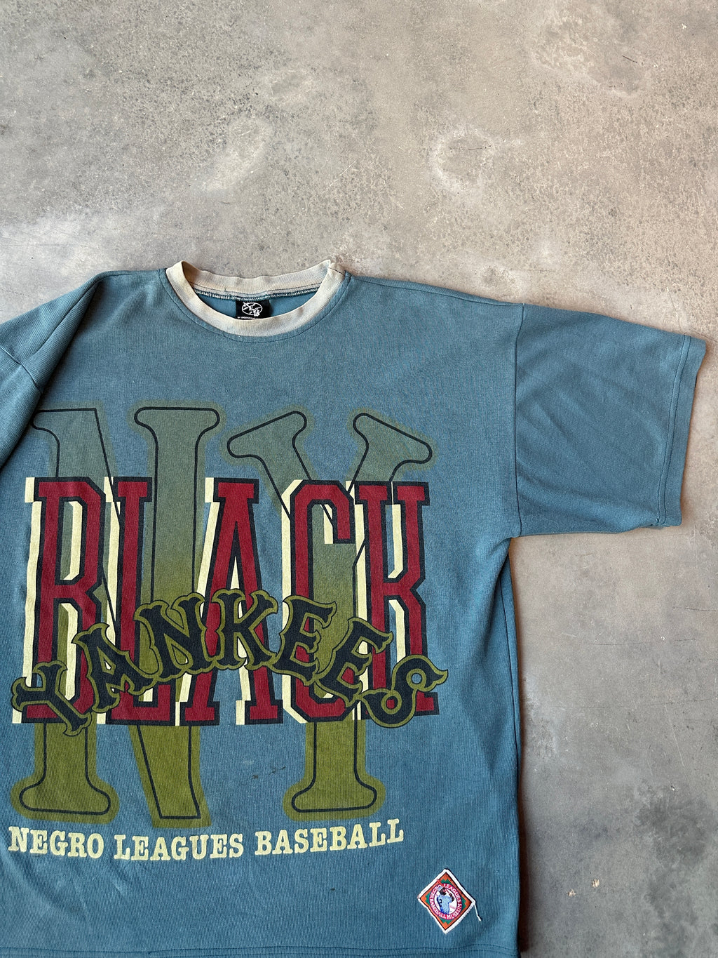 90’s New York Black Yankees Teal Negro League Baseball Heavyweight Vintage Tee (XXL)