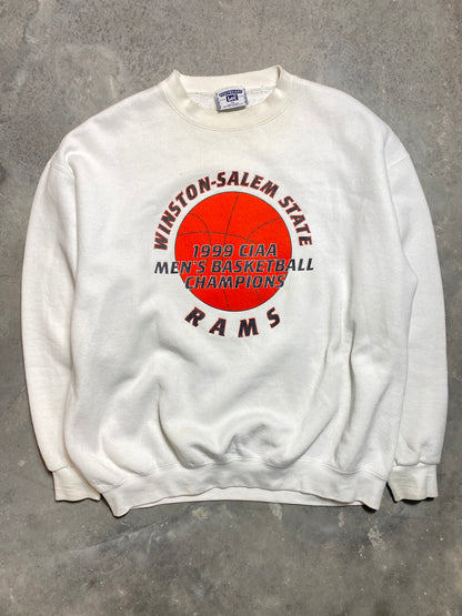 1999 WSSU Winston-Salem State Rams CIAA Basketball Champions Vintage HBCU Heavyweight Crewneck Sweatshirt (XL)